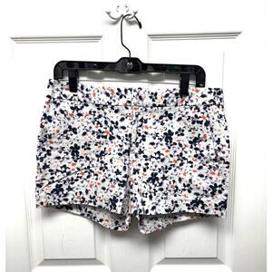 Banana Republic Gray Blue Floral Shorts, Cotton Stretch, Hampton Fit, Women's 8